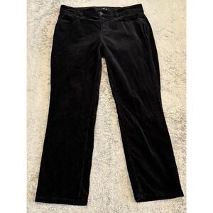Chaps Corduroy Pants Womens 10P Petite Black Straight Leg Casual